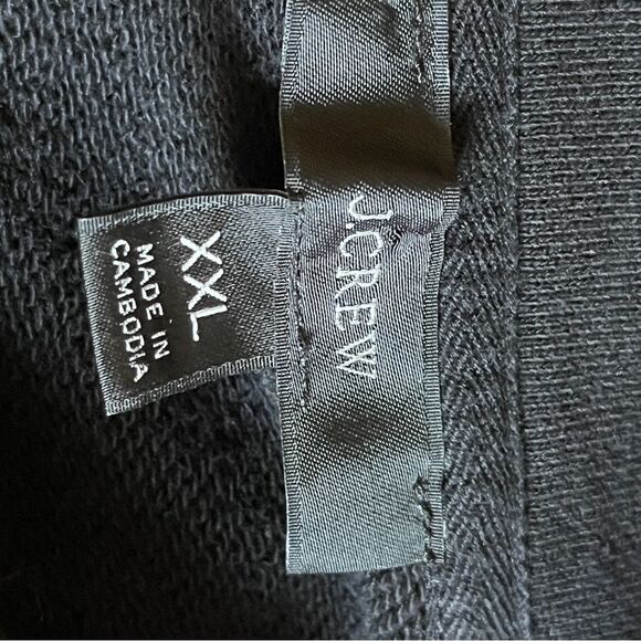 J Crew Black French Terry half  zip sweatshirt XXL - Picture 9 of 10